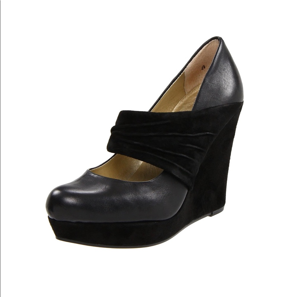 Seychelles Black Leather Typewriter Pump (NEW)
